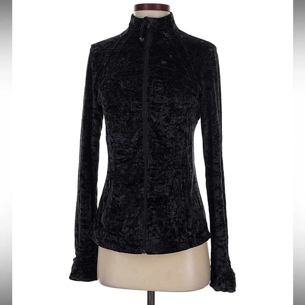 Rare Lululemon Define Black Crushed Velvet Jacket Size 10 - Picture 1 of 7